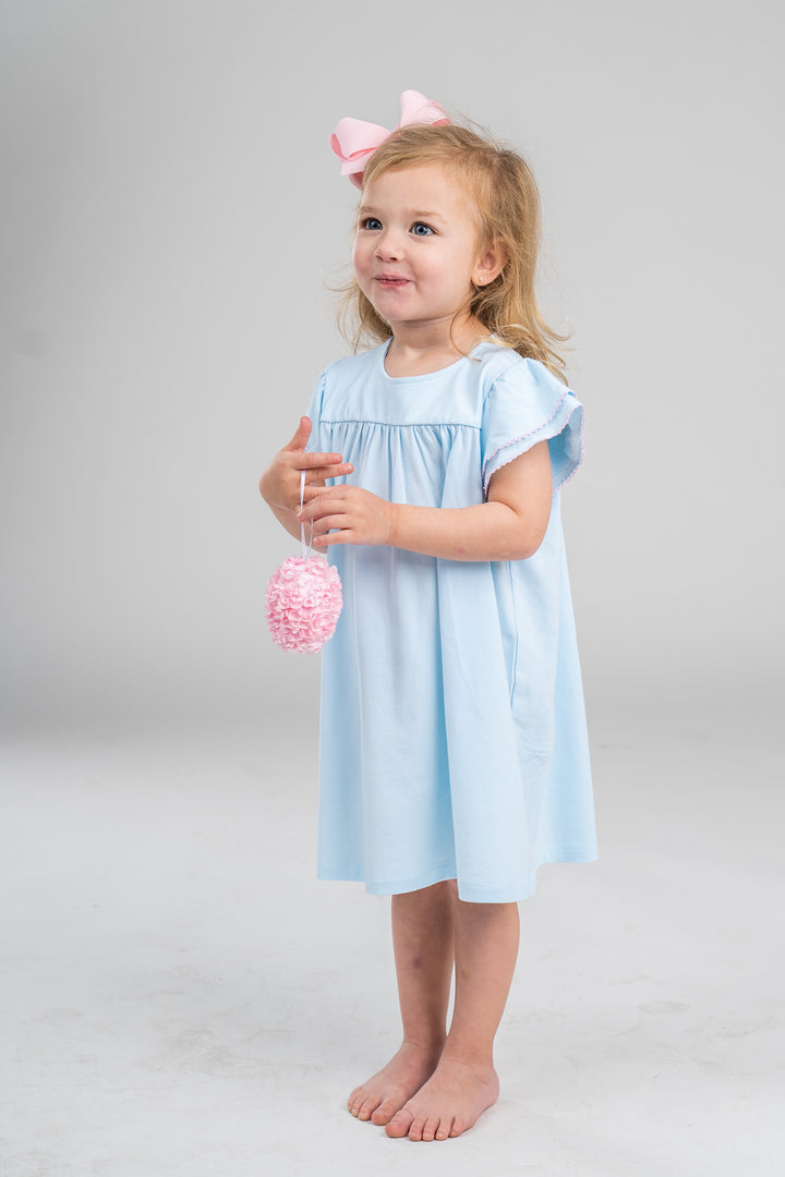 Blue Pima Moonstitch Dress