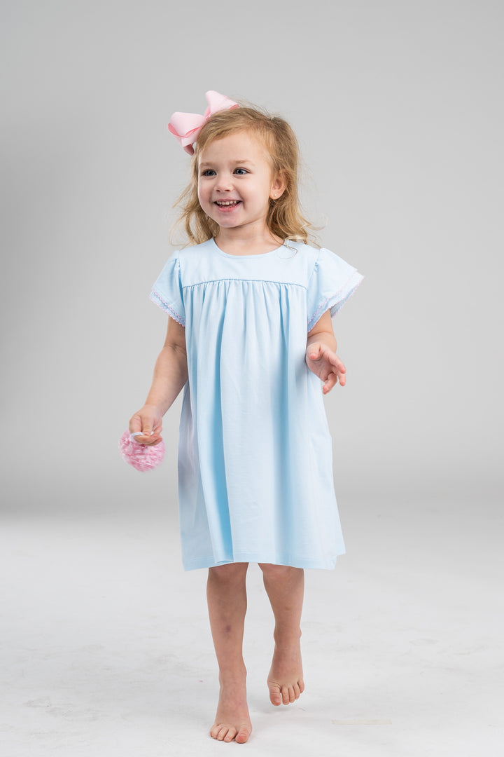 Blue Pima Moonstitch Dress