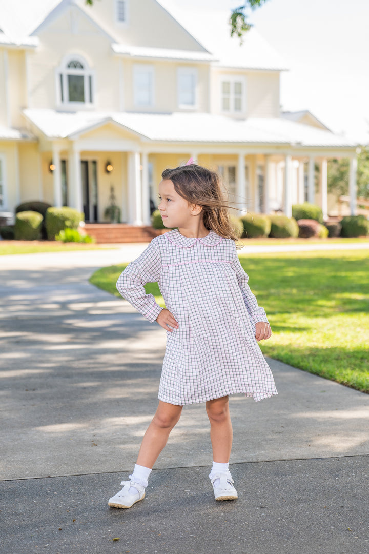 Lottie Pink and Green Windowpane Dress