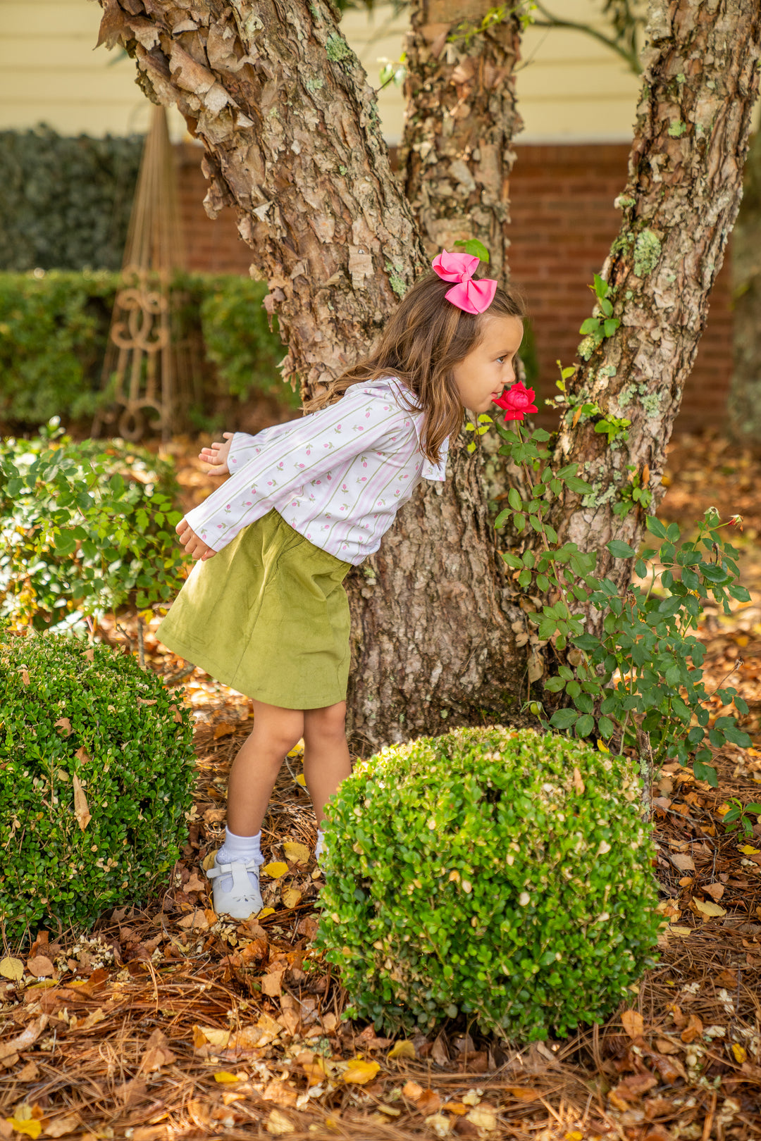 Larrison Striped Tulip Ruffle Collar Shirt