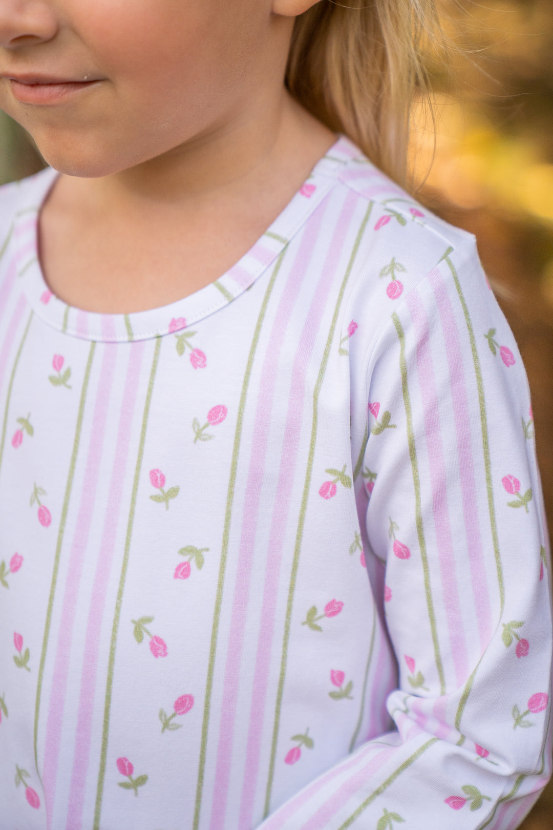 Mary Chase Long Sleeve Striped Tulip Dress