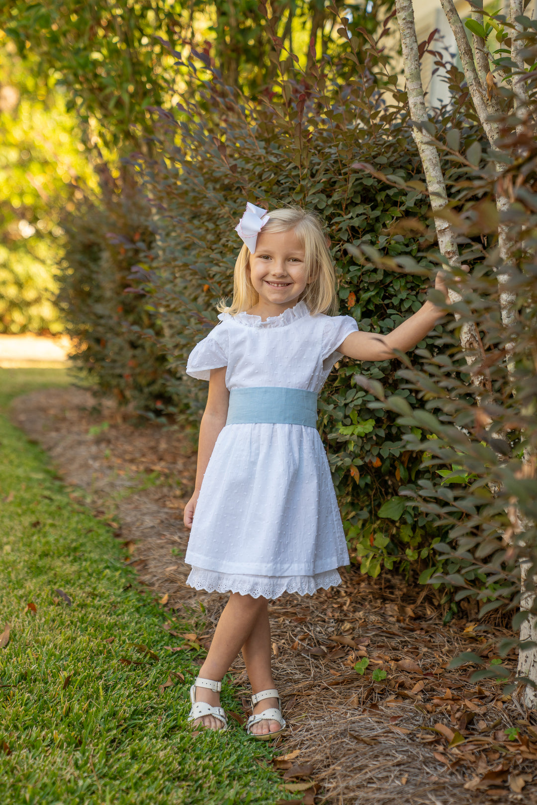 Francesca White Swiss Dot Dress