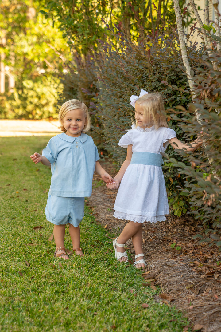 Francesca White Swiss Dot Dress