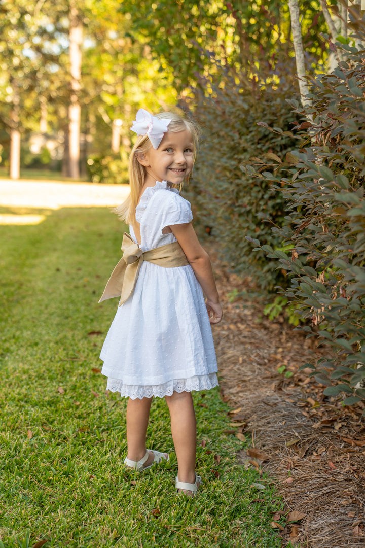 Francesca White Swiss Dot Dress