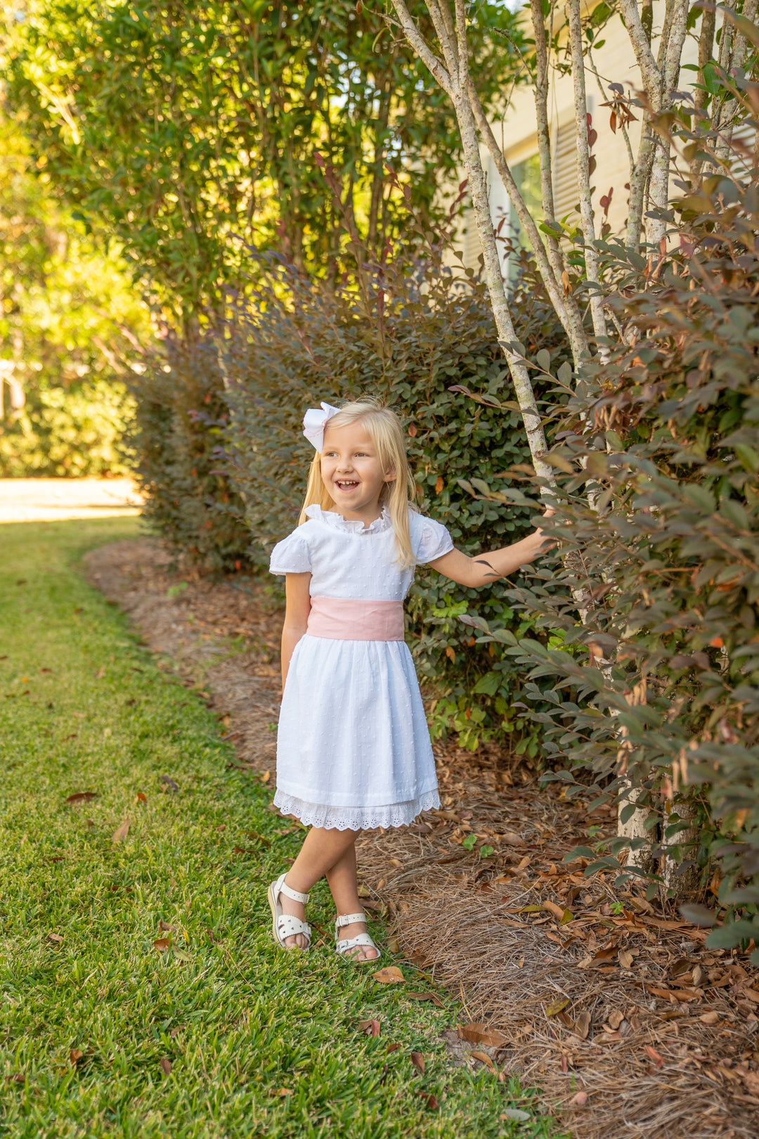 Francesca White Swiss Dot Dress