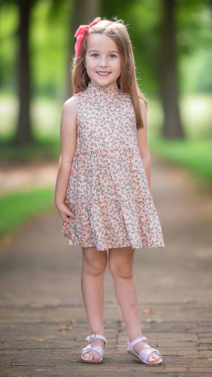 Addison Pink & Green Floral Dress