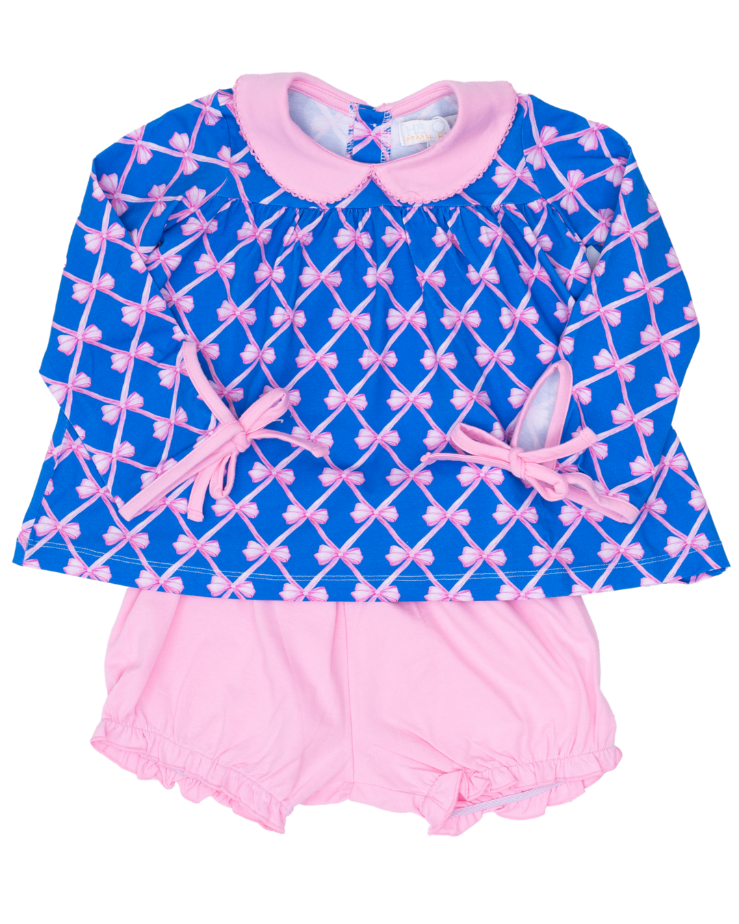 Mary Charlotte Blue Ribbon Bow Bloomer Set