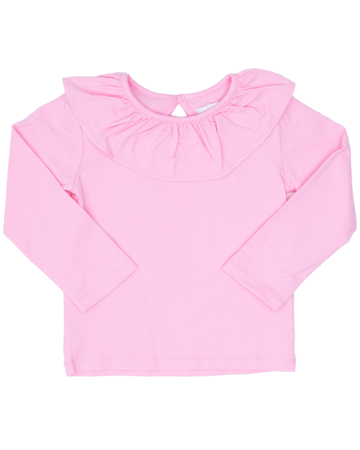 Larrison Pink Ruffle Collar Top