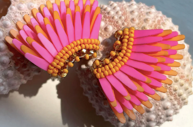 Mignonne Micro Madeline Earrings - PEACHY PINK