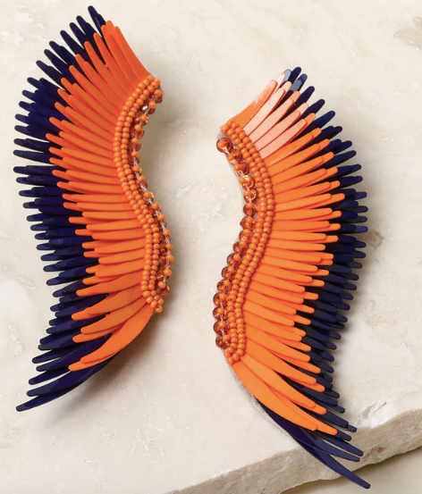 Mignonne Madeline Earrings - ORANGE/NAVY