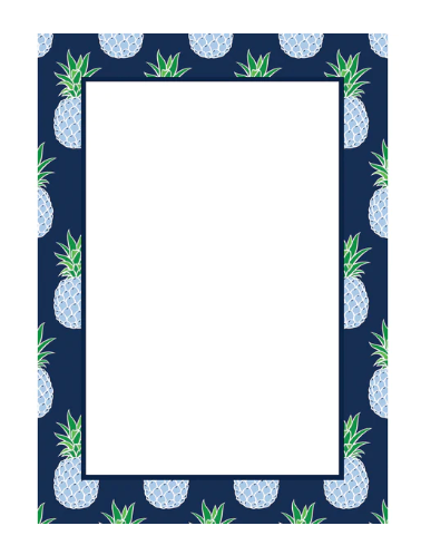 5x7 Blue Pineapple Notepad