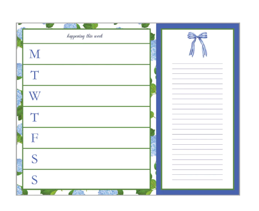 11x8.5 Weekly Planner W/ Tear Off List Notepad