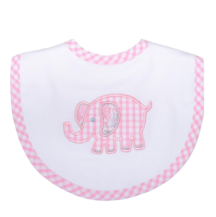 3 Marthas - Pink Elephant Medium Bib