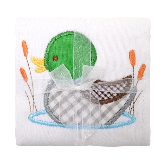 3 Marthas - Mallard Appliqued Burp