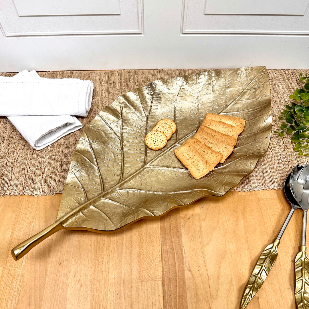 Large Gilded Leaf Tray