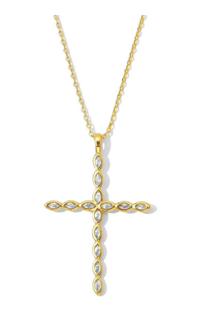 Large CZ Cross Pendant necklace