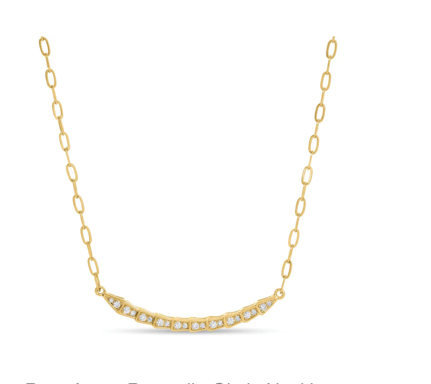 Double Sided pave arrow on a delicate paperclip chain