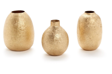 S/3 Golden Texture Vases- INDIVIDUAL