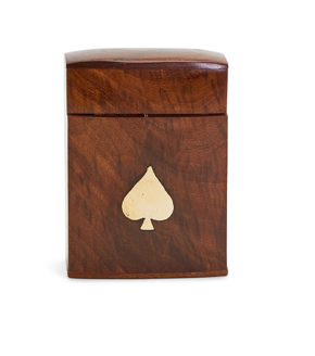 Wood Crafted Playing Card Set in Wooden Box