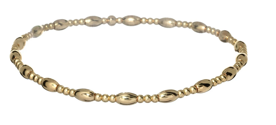 "MYLI" GOLD FILLED BALL AND OVAL BEADED BRACELET