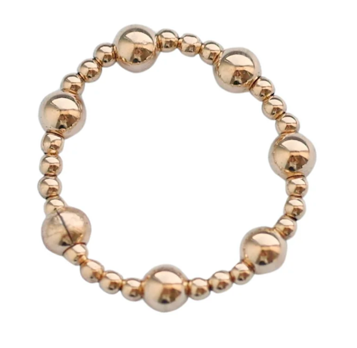 "ANGELINA" 14K GOLD FILLED STRETCHY BALL BEADED RING