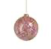 FUCHSIA & GOLD GLITTER GLASS BALL ORNAMENT-4.75