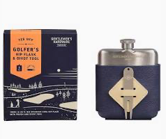 Golfer's Hip Flask & Divot Tool Set