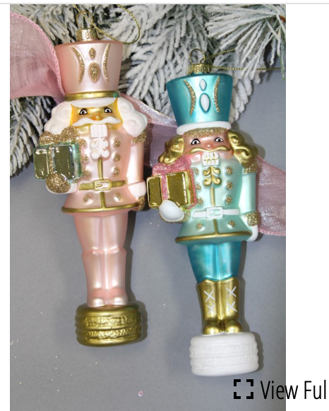 2.65x7" Glass Nutcracker Ornament