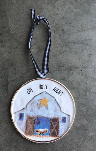 4" Ceramic Oh Holy Night Ornament ©Tawnya Norton