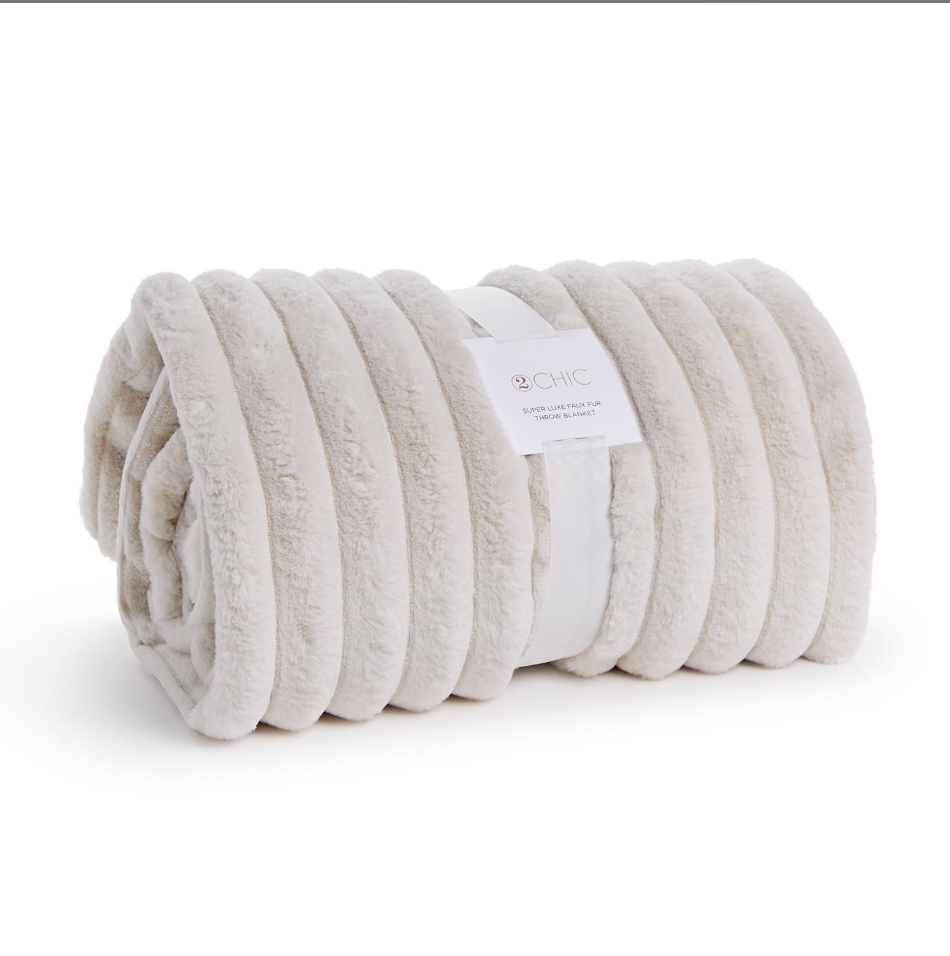 Faux Fur Throw White