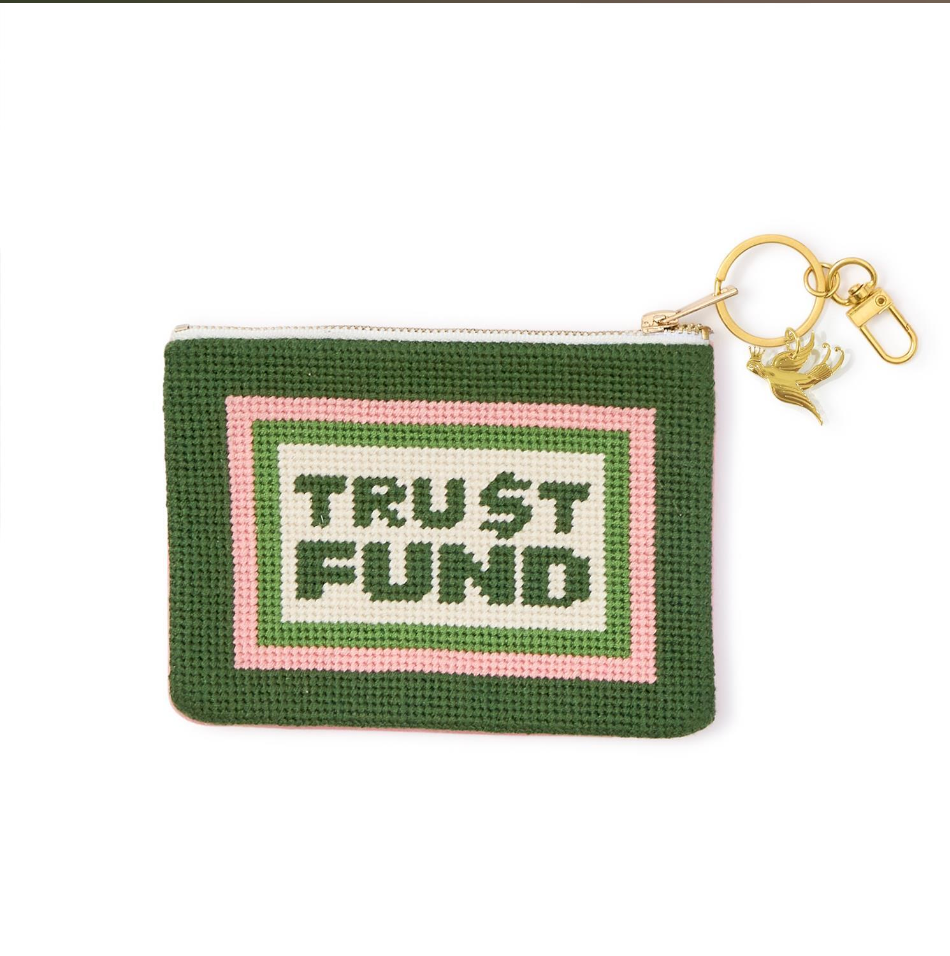 "Trust Fund" Needlepoint Coin Pouch