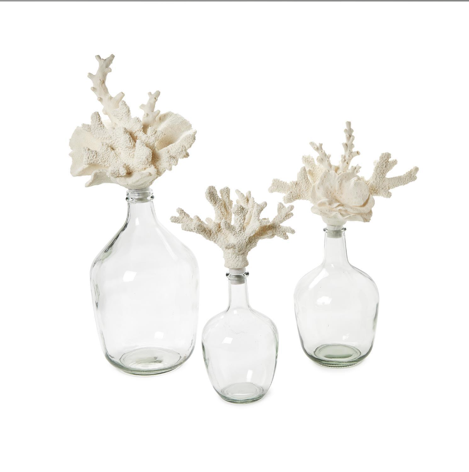 Glass Bottle Jars with Coral Stopper