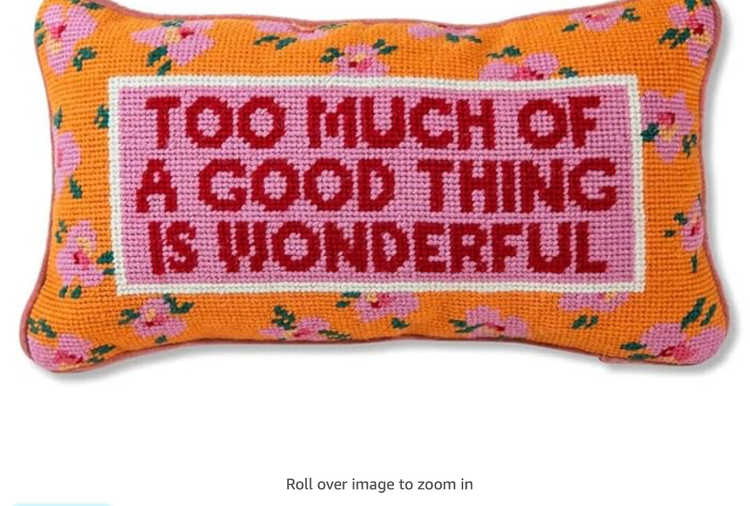 Too Much of a Good Thing Needlepoint Pillow