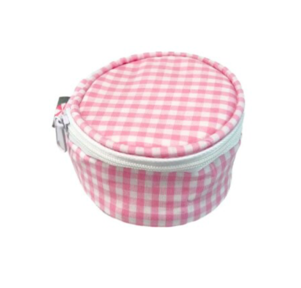 3" Pink Gingham Mini Button
