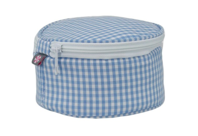 6" Baby Blue Gingham Button Bag