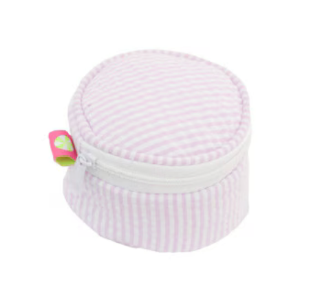 3” Pink Seersucker Mini Button