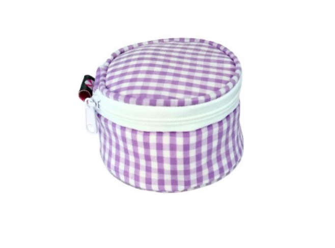 3" Lilac Gingham Mini Button
