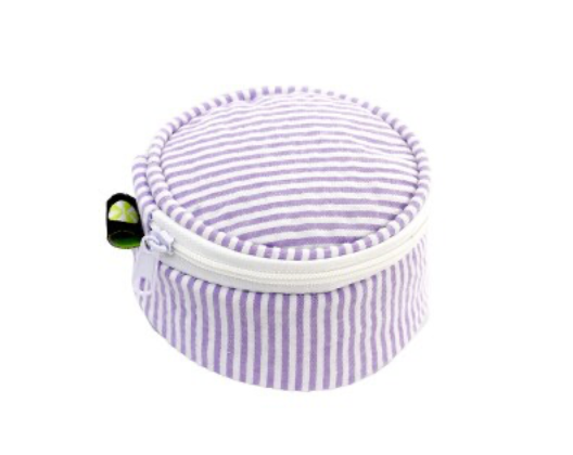 3" Lilac Seersucker Mini Button
