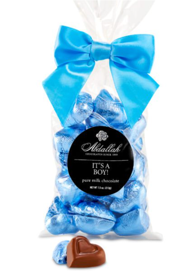 Abdallah Candies - 7.5 Oz Bag MK It's A Boy Foil Hearts
