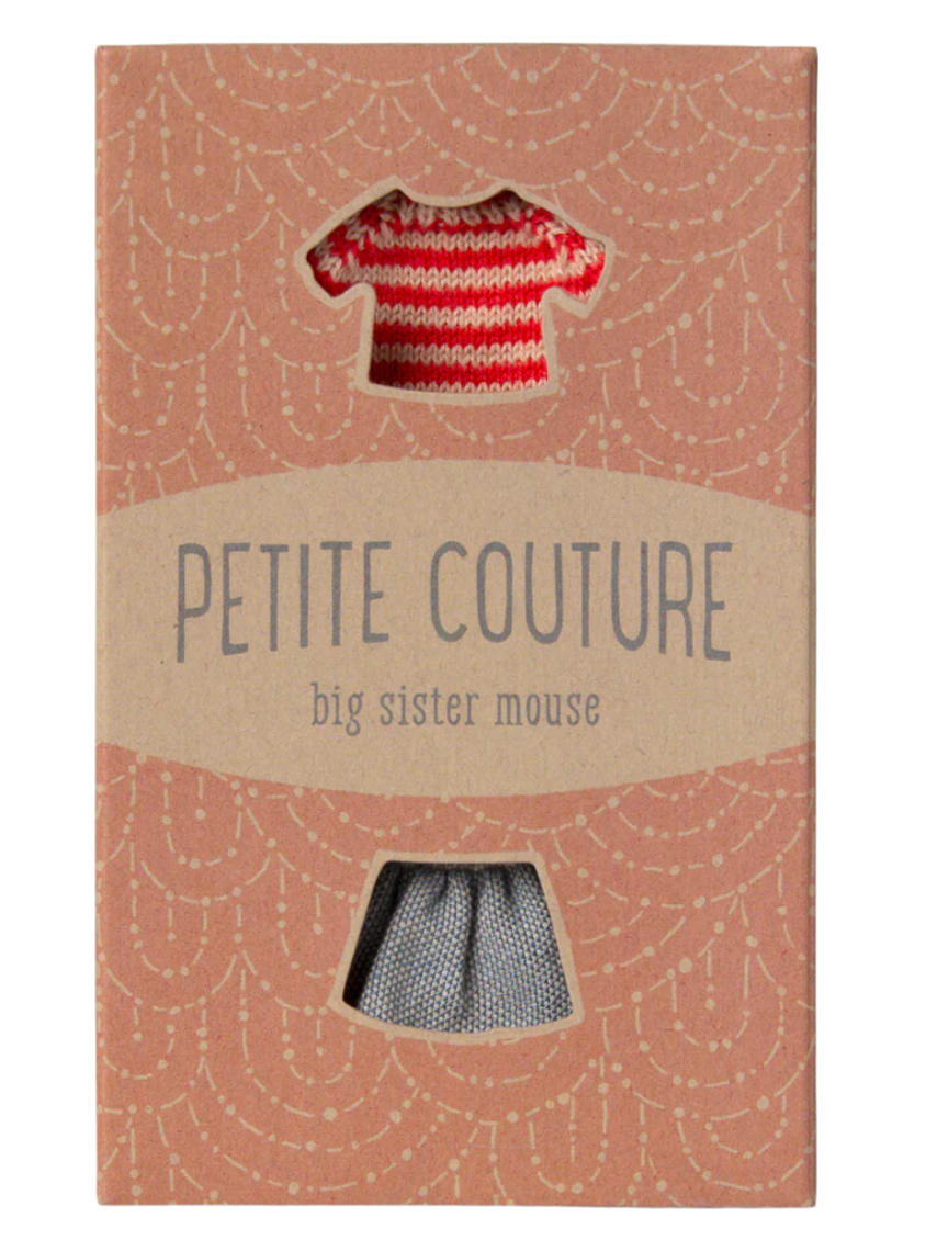 Maileg Knitted sweater and skirt, Big sister mouse