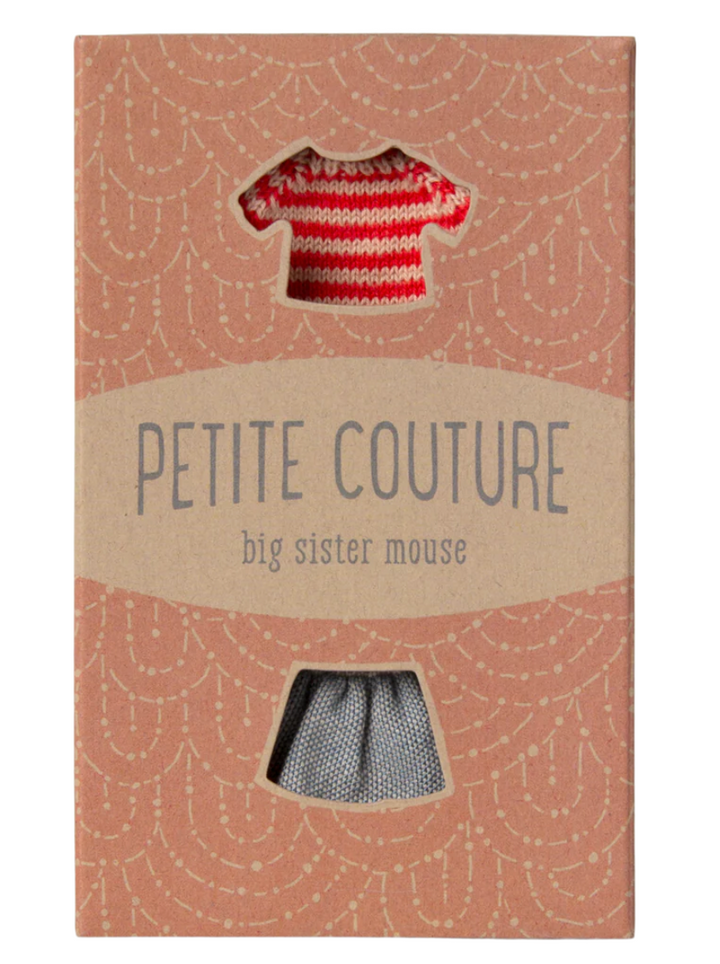 Maileg Knitted sweater and skirt, Big sister mouse