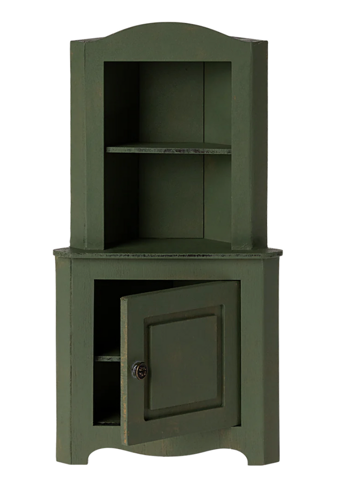 Maileg Miniature corner cabinet - Dark green