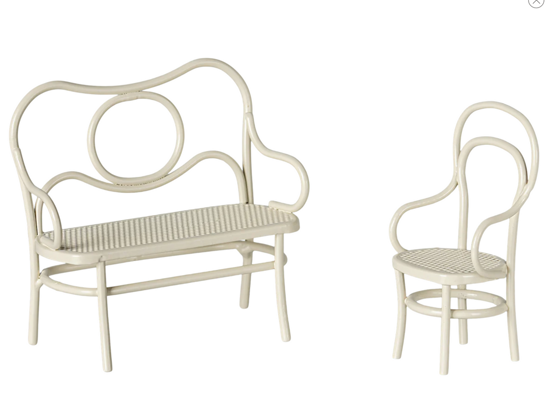 Maileg Café set, Mouse, Small - Off white