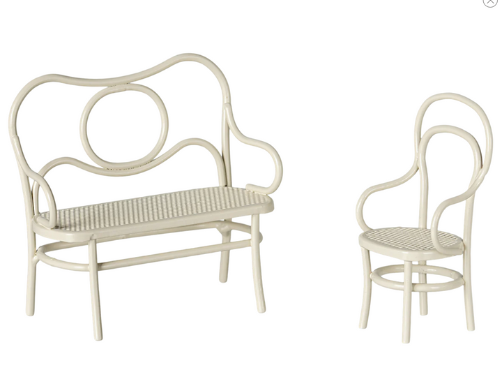 Maileg Café set, Mouse, Small - Off white