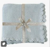 Minin Moss Stitch Blanket Powder Blue