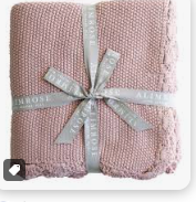 Mini Moss Stitch Baby Blanket Petal Pink