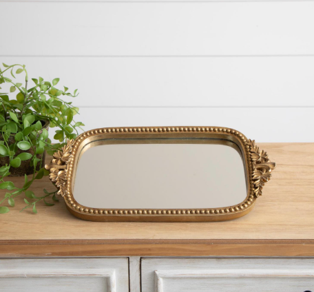 Antique Inspired Mirror Tray