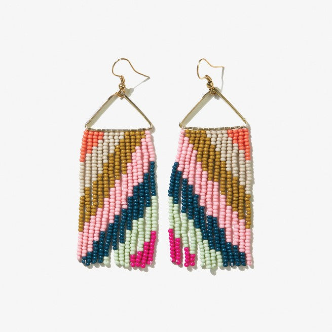 Whitney diagonal stripe earrings rainbow