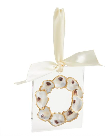 WREATH ACRYLIC OYSTER ORNAMENT