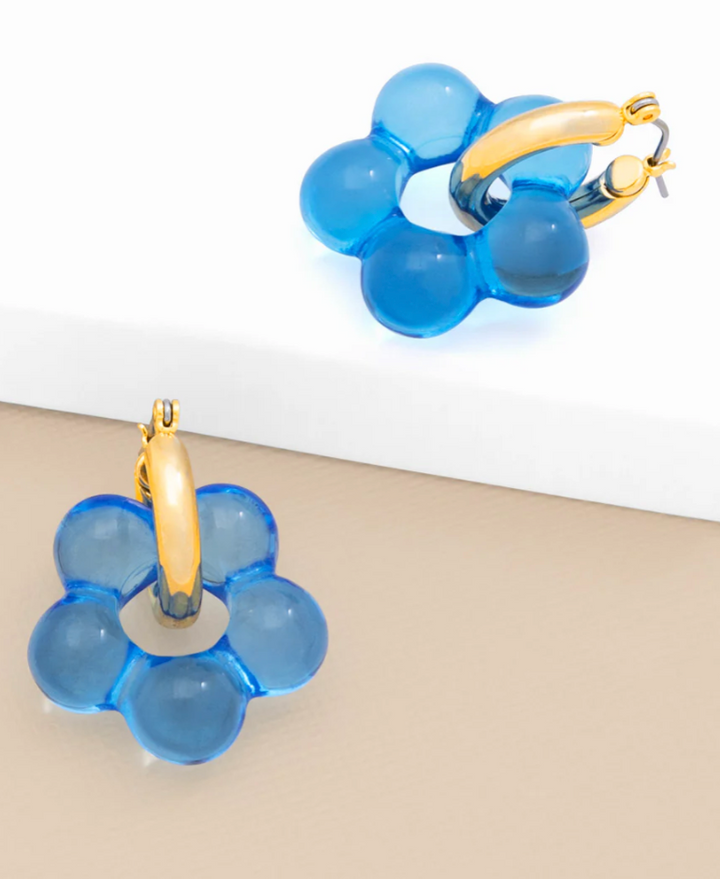 2-IN-1 LUCITE FLOWER DROP EARRING